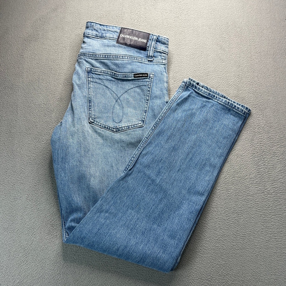 Calvin Klein Jeans Slim Men 34x32(FIT 35x31) Light Wash Blue Faded Denim Classic